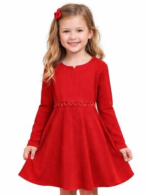 Just Choon Red Fit Flare Dress Girls Size 5 Holiday Party